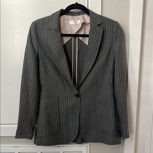 Anine Bing Gray Pinstripe Blazer